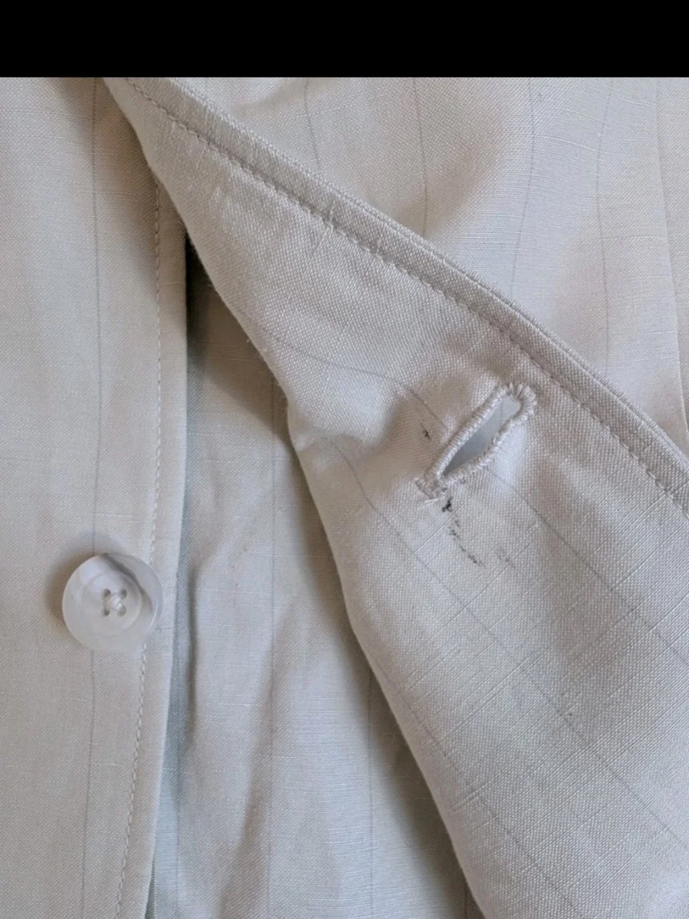 Claiborne Luxe Sport Coat Blazer Mens 40R Silk Linen Beige Striped Venetian NWT